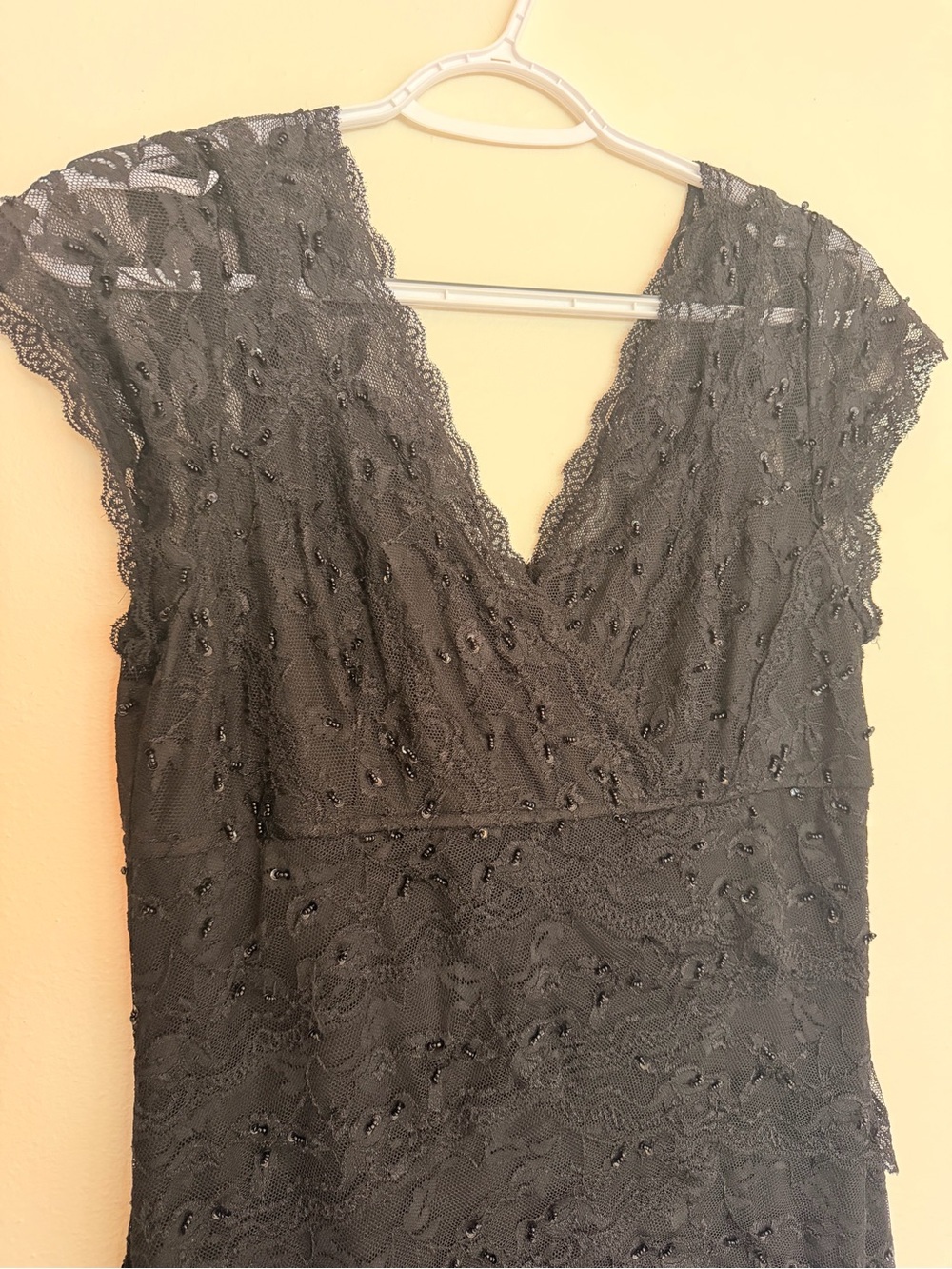 Marina black lace beaded dress size 12 - Picture 7 of 14